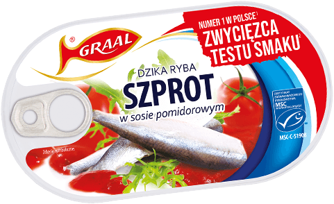 a can of sprat in tomato sauce