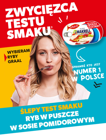 Baner - Graal zwycięzca testu smaku, sprawdź kto jest numer 1 w Polsce. Ślepy test smaku konserw z sosem pomidorowym. Wybieram ryby Graal